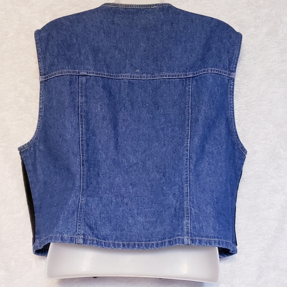 Vintage Stonebridge Black Velvet Denim Vest a Levi's Brand - Picture 13 of 15